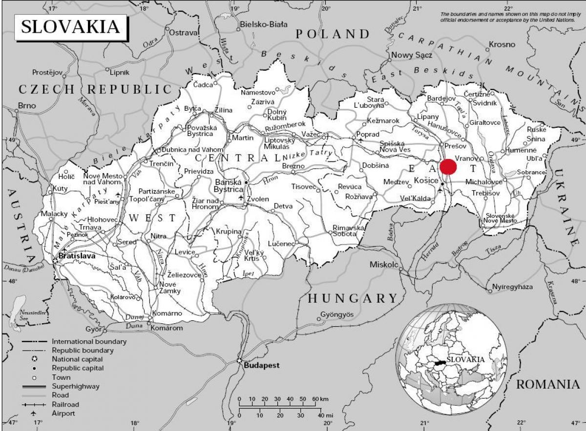 ramani ya mashariki ya Slovakia