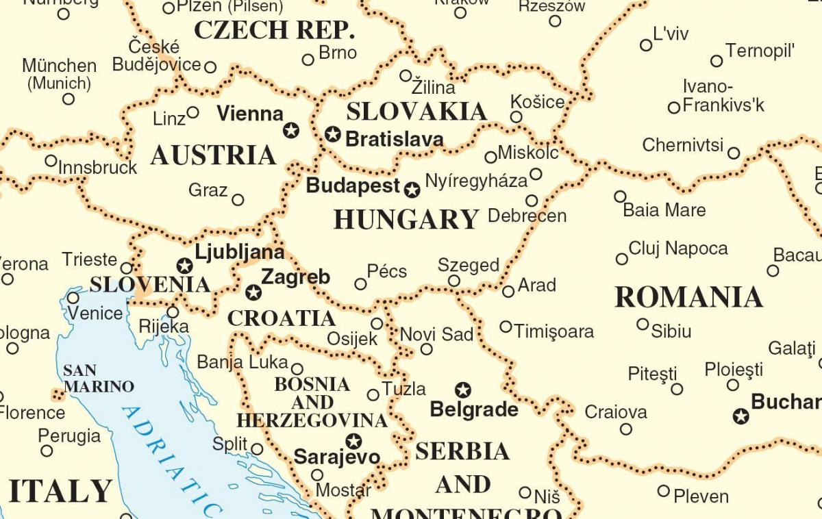 ramani Slovakia nchi jirani