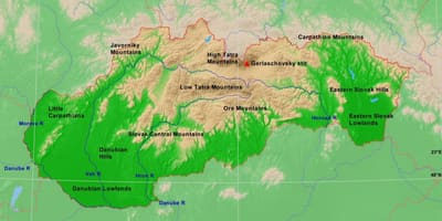 Ramani ya Slovakia milima
